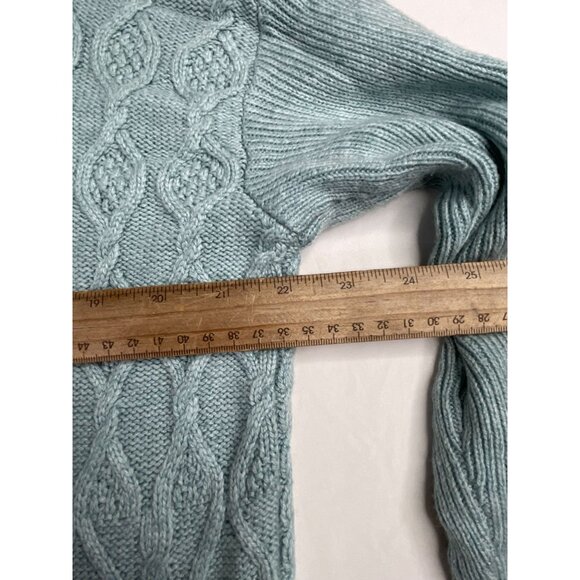 Chicos Open Cable Knit Cardigan size 2 (Large) Green - Picture 6 of 7